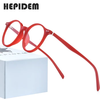 

HEPIDEM Acetate Optical Eyeglasses Frame Women 2020 Vintage Round Glasses Men Myopia Prescription Nerd Spectacles Eyewear 9116