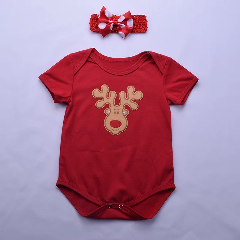 Рождественская летняя новая модная одежда из хлопка для малышей 0-2 лет+ головной убор, комбинезон, детские комбинезоны