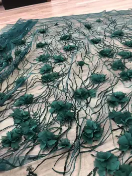 

2019 Latest French Advanced 3 d flower Nigerian Lace Dress High Quality Mesh Tulle African Lace Fabric Wedding French Tulle Lace