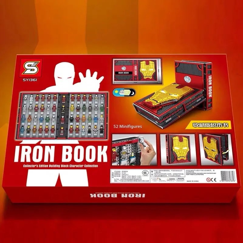 

Iron Man Collections Book Fit Marvel Avengers Building Blocks Bricks Toys for Children SY1361