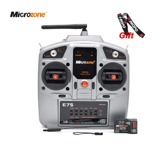 Buy MicroZone MC E7S E7V 2.4G 7CH Controller Transmitter with E7 Receiver Mc-GPS Radio System for SU27 RC Airplane Drone Multirotor