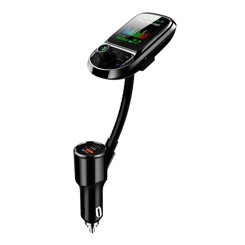 SRUIK, 1,77 дюймов, цветной экран, fm-передатчик, Bluetooth, для автомобиля, QC3.0, двойной USB, зарядное устройство, Bluetooth, радио передатчик, беспроводной модулятор