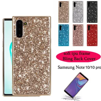 

For Samsung Galaxy Note 10 Case PC+Silicone Bling Glitter Crystal Shiny Soft TPU Cover Fundas for Samsung Note 10 Pro Case Coque