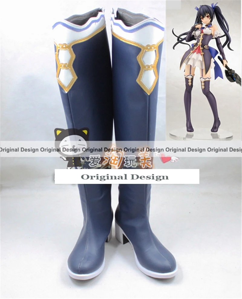 Черный Hyperdimension Neptunia IF Mk2 Nepgear Neptune Noire Uni Черный Фиолетовый Белый персонаж сердца Аниме Костюм для косплея обувь сапоги - Цвет: Черный