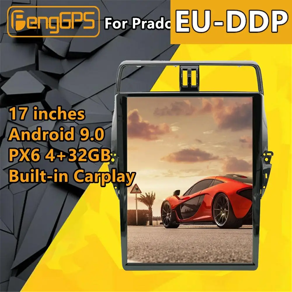 

For TOYOTA Land Cruiser Prado 150 2018 2019 Car multimedia Player Stereo Radio Audio Android Tesla style GPS Nav Head Unit DVD