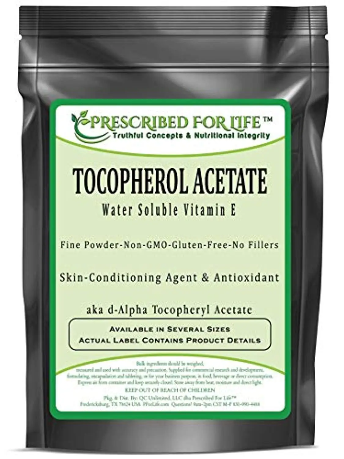 

Tocopherol Acetate - Water Soluble Vitamin E Alpha Tocopheryl Acetate Powder,60G