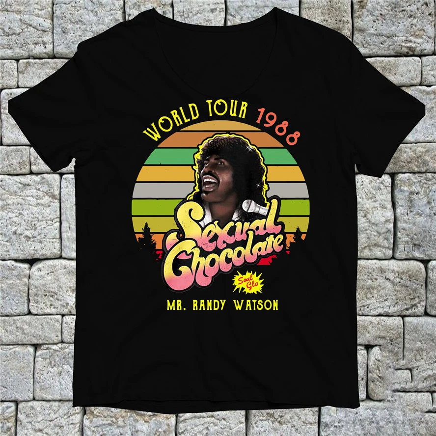 Мир Тур 1988 сексуальный шоколад Mr Randy Watson G200 черная хлопковая Футболка мужская