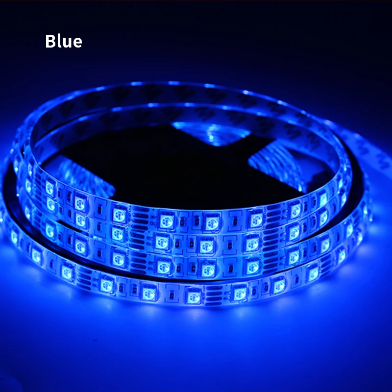 12 в 1 м Светодиодные полосы SMD 2835 3528 Водонепроницаемый RGB теплый белый свет водить 60leds/M 12 V Светодиодные полосы светодиод лента fleible украшения для вечерние - Испускаемый цвет: Blue