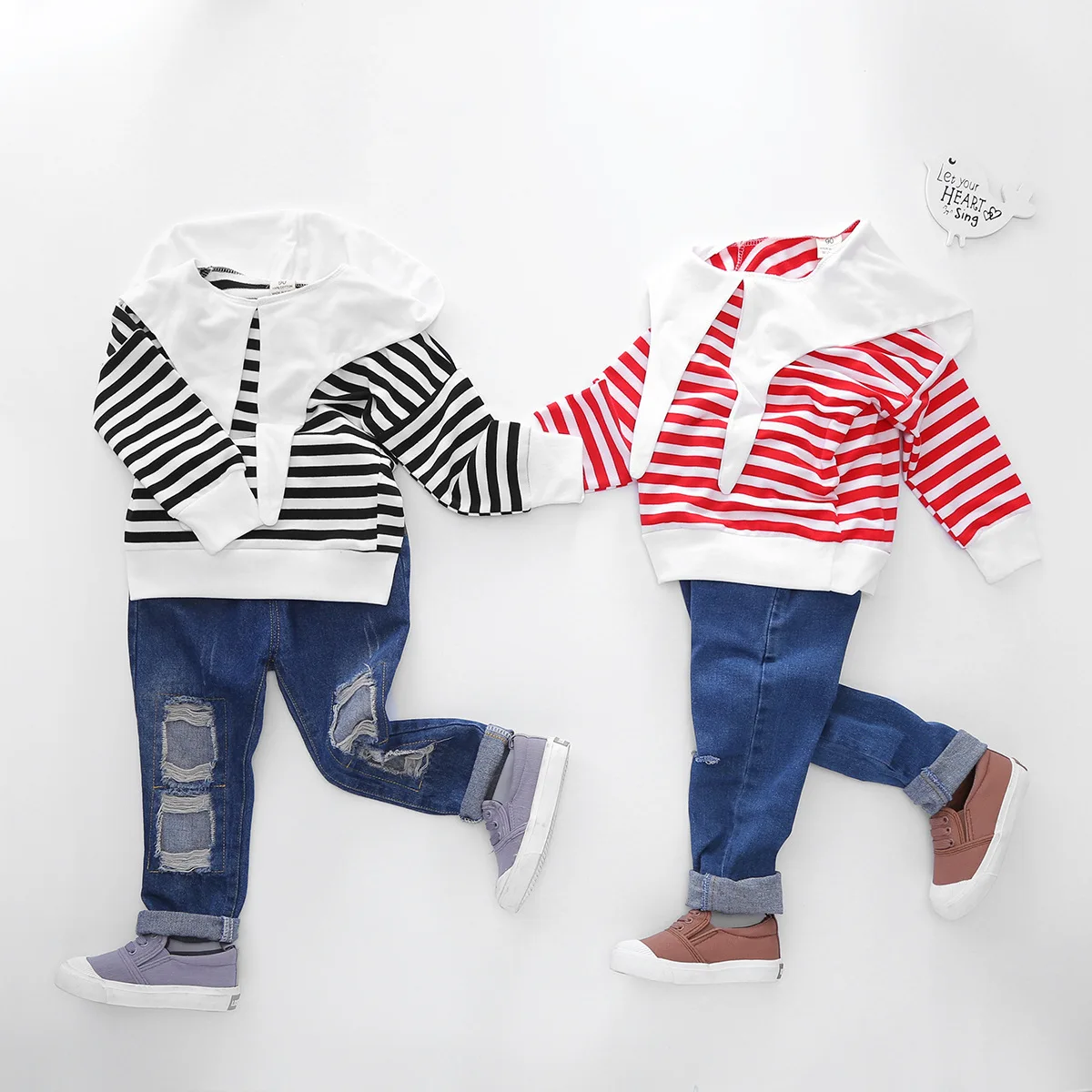 SHUJIN Kids Chlothing/топы в полоску с капюшоном для девочек, свитер Детская футболка с капюшоном и воротником «летучая мышь» для девочек детская одежда из хлопка