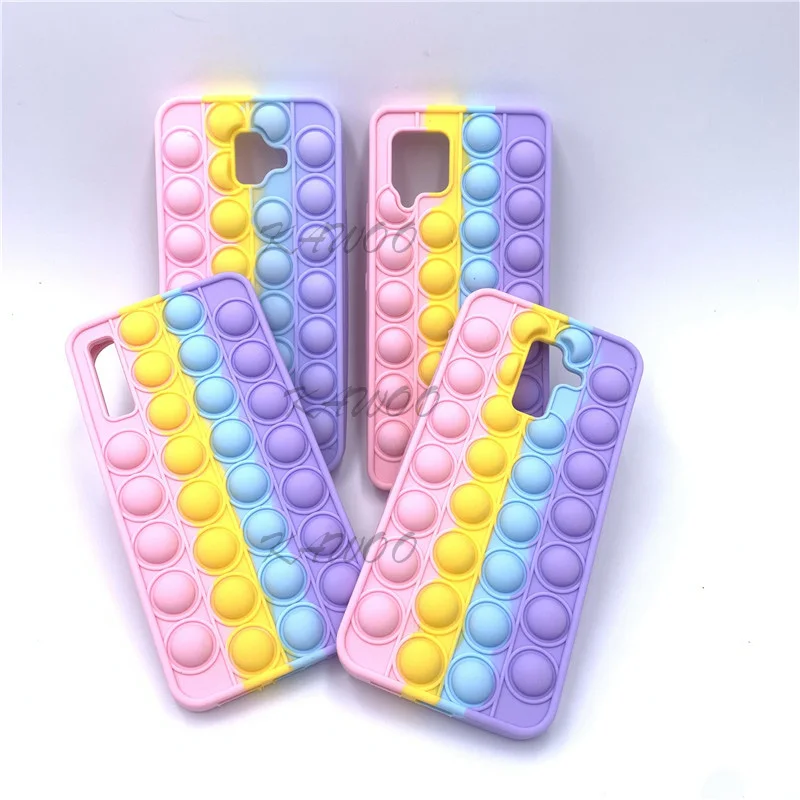 A10 A10S Push Bubble Pop фиджет-игрушка чехол для телефона мягкий Samsung A7 2018 A750 J4 J6 A6 Plus J8