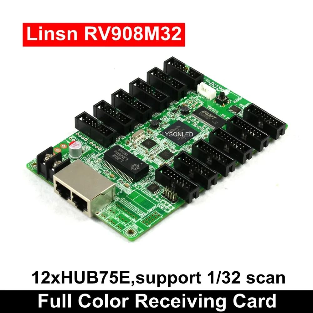 LYSON светодиодный Linsn RV908 RV908M32 светодиодный видео дисплей приемная карта 12xHub75E поддержка портов P2/P2.5/P3 внутренний 1/32 сканирующий светодиодный модуль