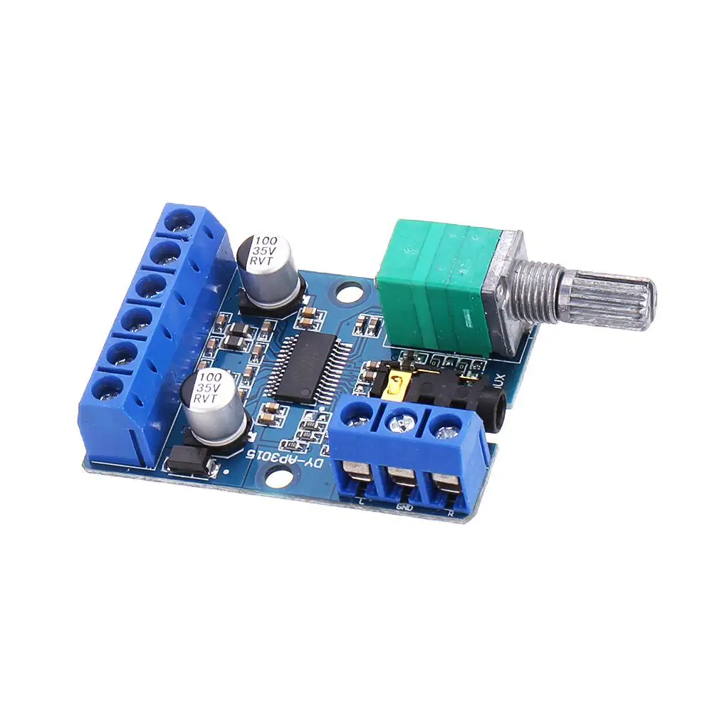 DY-AP3015 DC 8-24V 30W x 2 Class D двухканальный высокой мощности Цифровой стереоусилитель доска с регулируемым потенциометром громкости