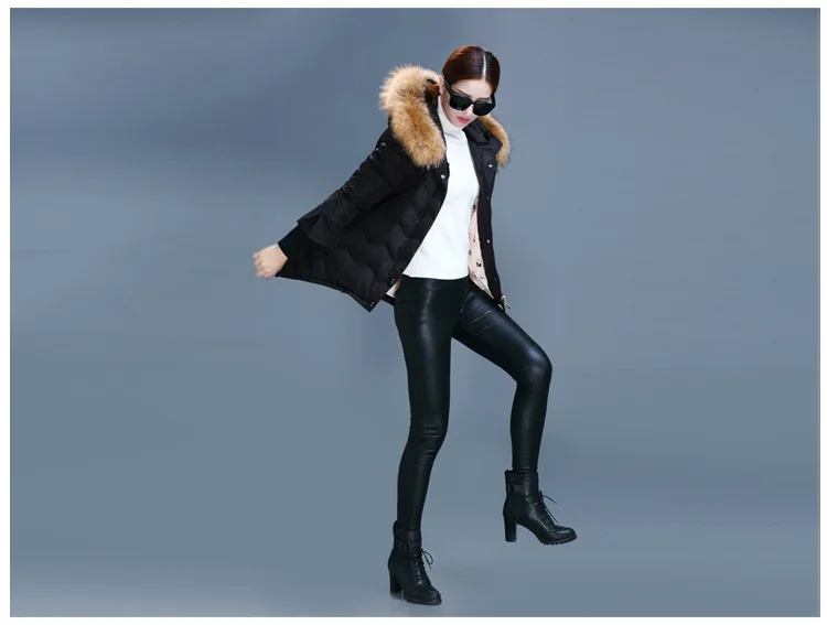 Winter New Style WOMEN'S Dress Large Fur Collar Mid-length China Gedi Love a Version Loose Thick Cloak down Jacket