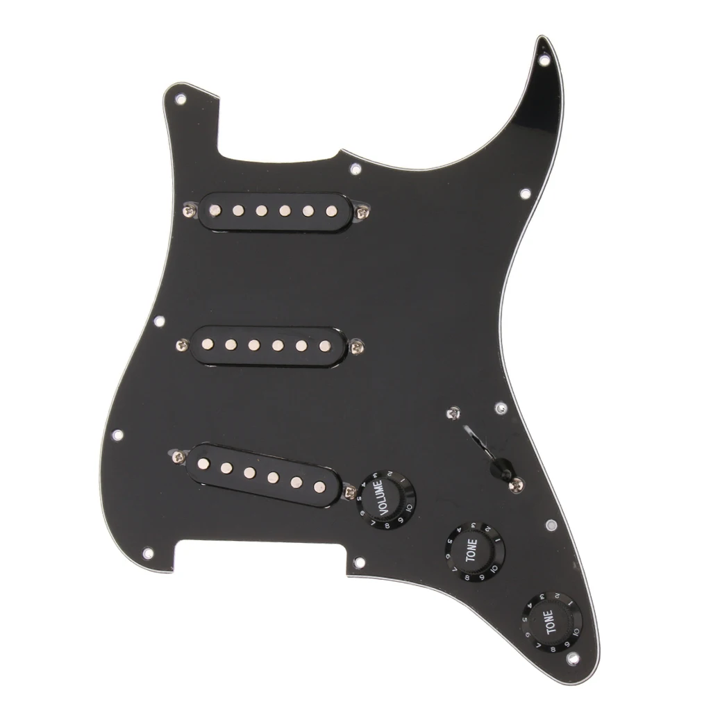Прочный SSS загруженный гитары Pickguard гитары загружен Prewired жгут набор 3 одной катушки звукоснимателя установлен