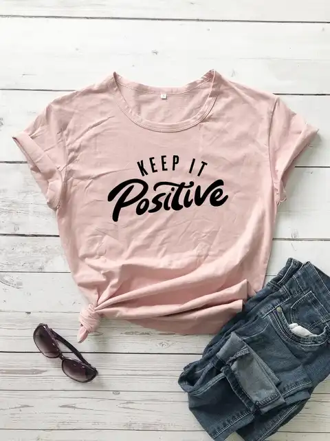 Keep It Positive Cute Tshirt Funny Tumblr Graphic Grunge Woman