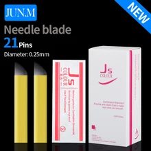 100 шт внимание S21 Перманентный макияж бровей ручная Татуировка конические лезвия 21 иглы