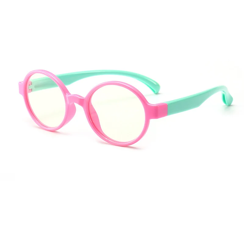 Антибликовыми свойствами светильник очки дети Поляризованные солнечные очки мальчикам и девочкам, компьютер гибкие силиконовые очки защитные Детские UV400 - Цвет оправы: pink green