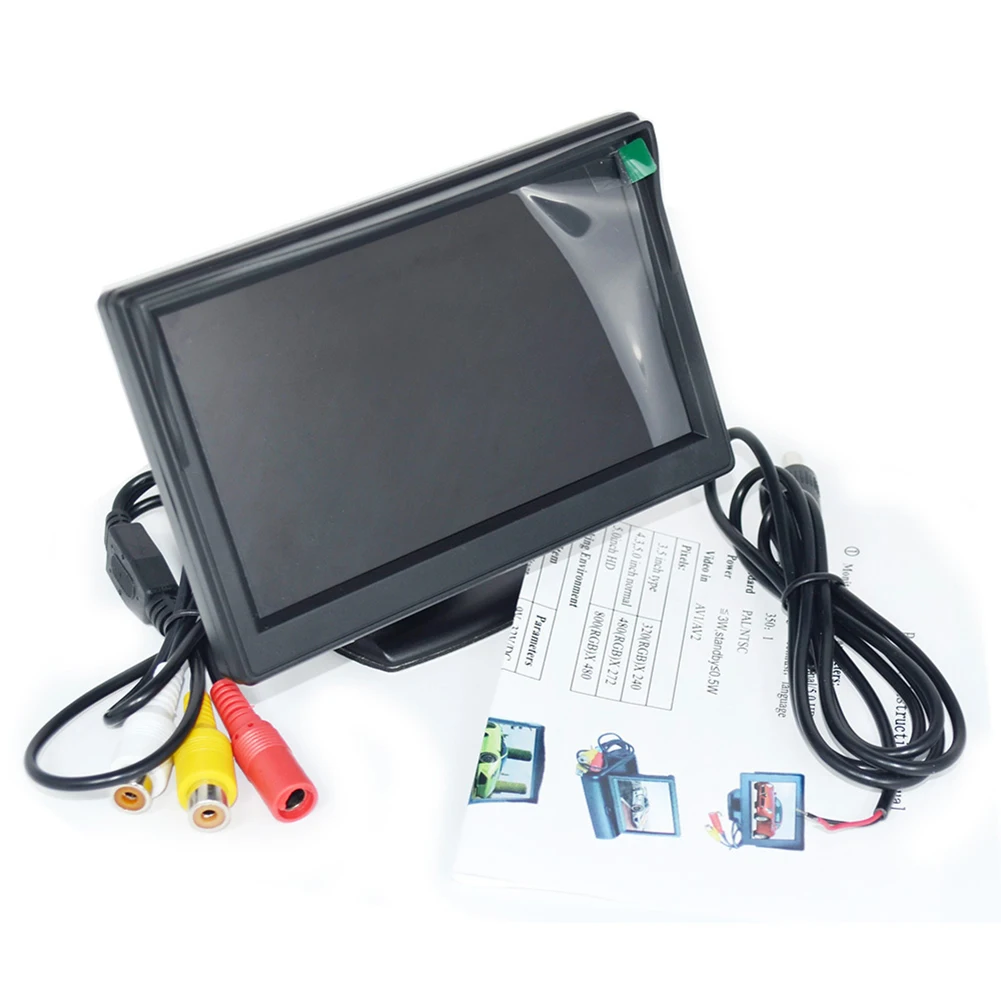 Новое поступление 5 дюймов TFT lcd Автомобильный Монитор 16:9 480x240 экран 2 пути видео вход автомобильный монитор заднего вида для безопасности резервного парковки