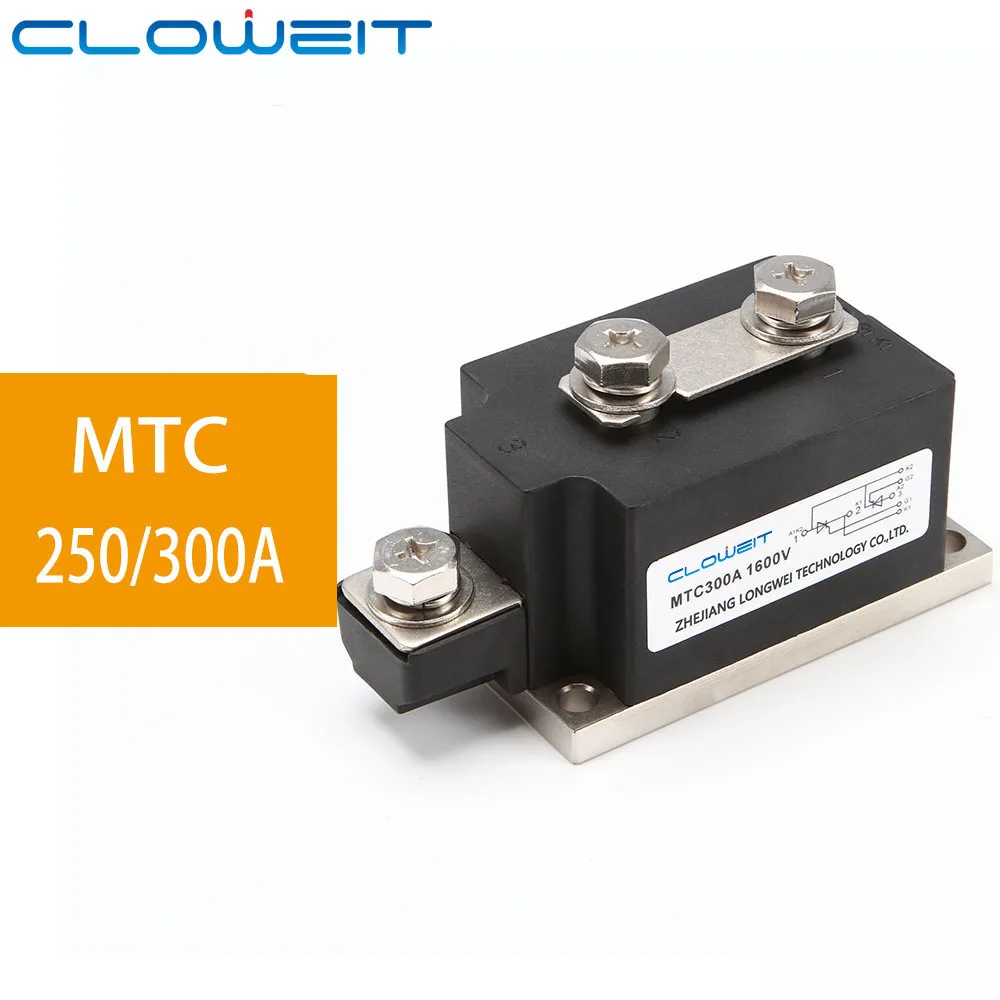 Cloweit MTC 250A 300A Thyristor Controlled Rectifiers 1600VDC Crimp Power Semiconductor Relay