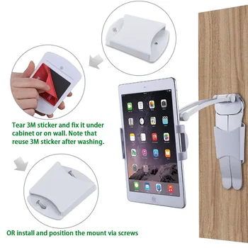 

Wall Desk Tablet Stand Digital Kitchen Tablet Mount Stand Metal Bracket Smartphones Holders Fit For 5-10.5 inch Width Tablet