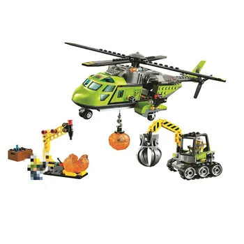 

Bela 10640 City Series Volcano Supply Helicopter Geological Prospecting Toy Building Block 348pcs Bricks Compatible City 60123