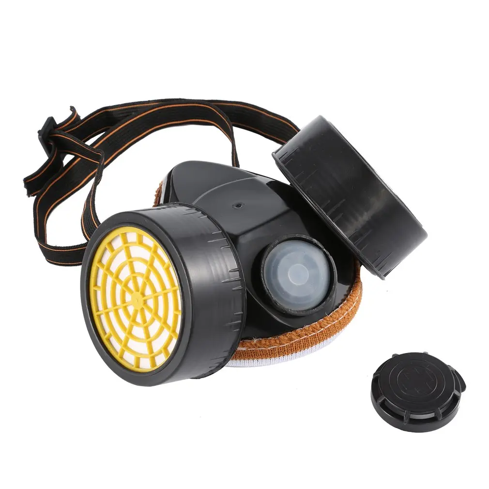 

Black Gas Mask Emergency Survival Safety Respiratory Gas Mask Anti Dust Paint Respirator Mask with 2 Dual Protection Filter