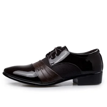 

Fashion Comfortable Leather Business Flat Men's Shoes Black Brown Breathable Men Formal Office Working Shoes Big Size 38-48