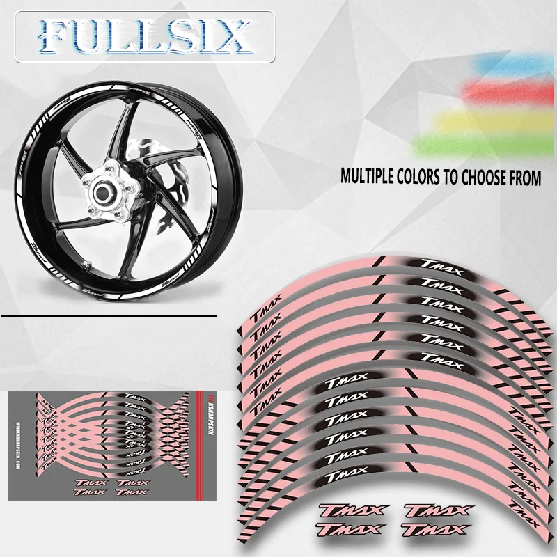 Fit Yamaha Tmax Tmax500 Tmax530 500 530 15 ''12 X Bordo Spesso Esterno Rim Sticker Banda Wheel Stickers