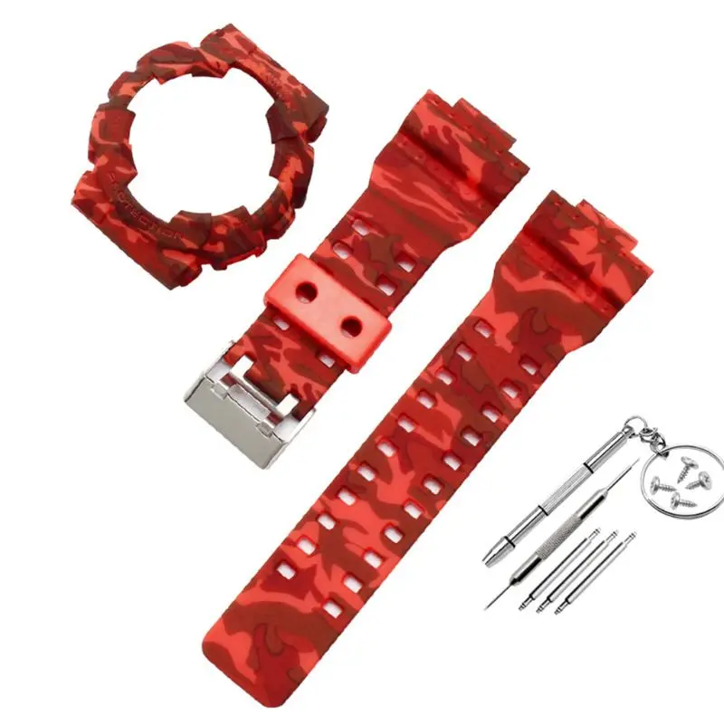 

1Set Anti-skid Soft Silicone Watchband Wrist Strap Watch Case Cover for Casio G-Shock GA-110 GA100 GD-120 Smart Watch Accessori