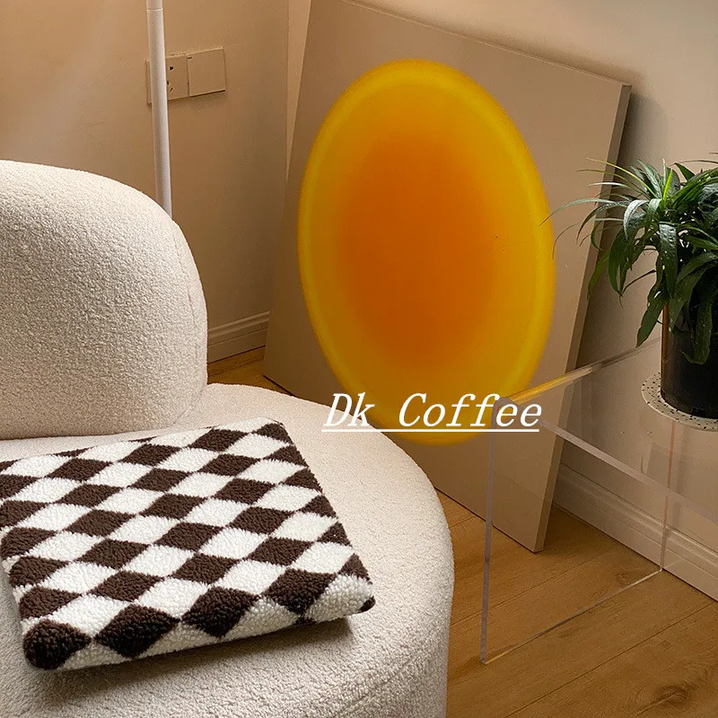 MARI MARI Fashion Checkerboard Cushion Ins Trendy Coussin Checkered Sofa Chair Seat Pillow Home Decor Textile Gingham Cushion