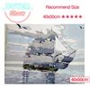 AZQSD 50x40cm Paints By Numbers Scenery Pictures Oil Drawing By Numbers Ship Home Decoration Full Set Coloring By Numbers ► Photo 3/6