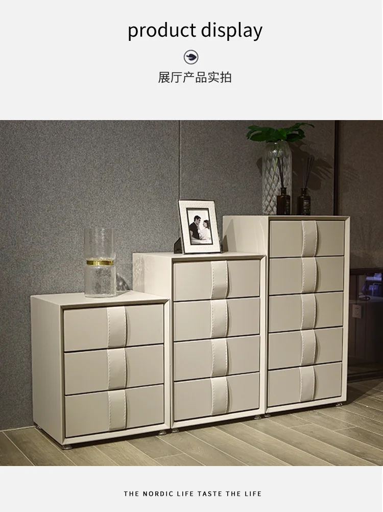 wooden leather cabinet 3 drawers + 4 drawers + 5 Living Room home side chest minimalist modern rectangle mesas de basse