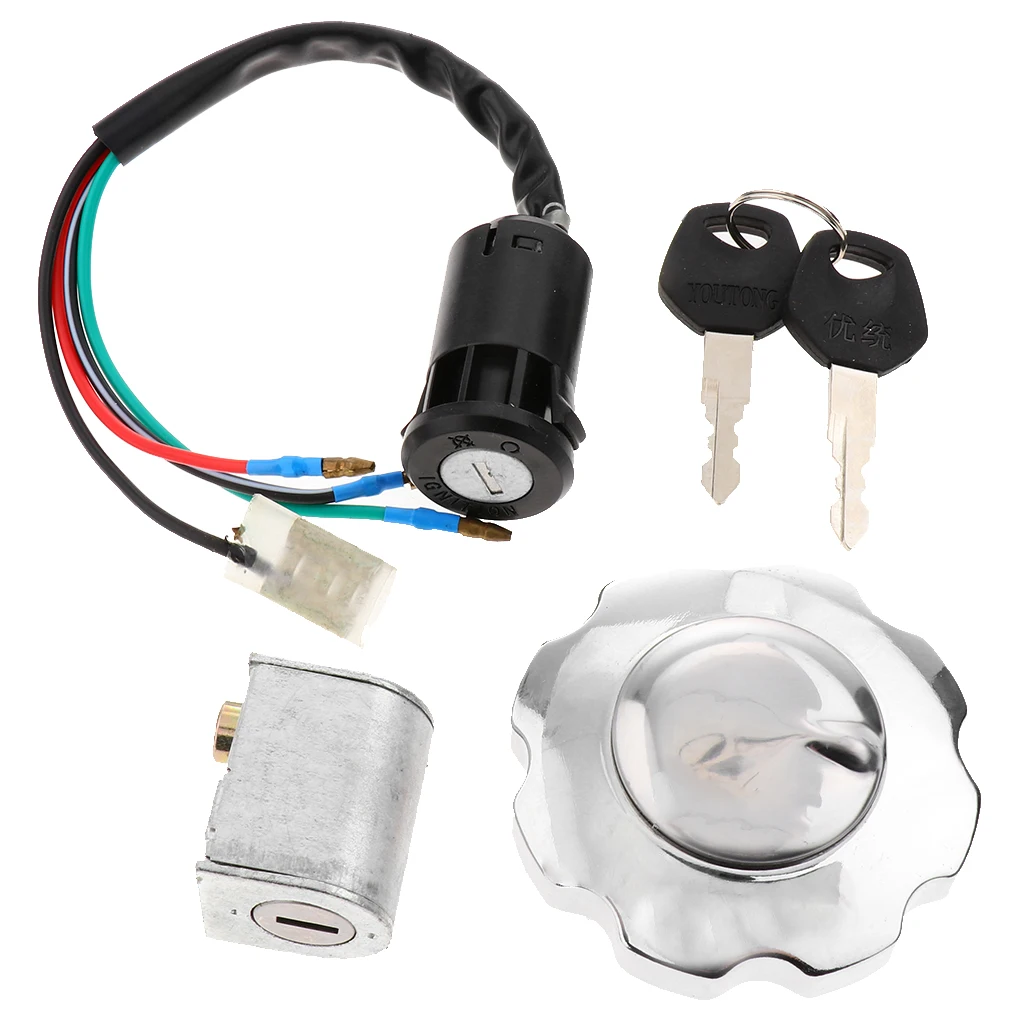Ignition Key Switch Lock Oil Tank Cap For  CG125 ZJ125 ATV Motorcycles