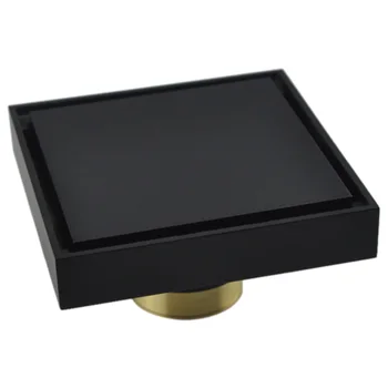 

Promotion! 100X100 Shower Drain Black Bathroom Floor Drain Tile Insert Bathroom Accessory Square Anti-Odor Floor Drain Bathroom