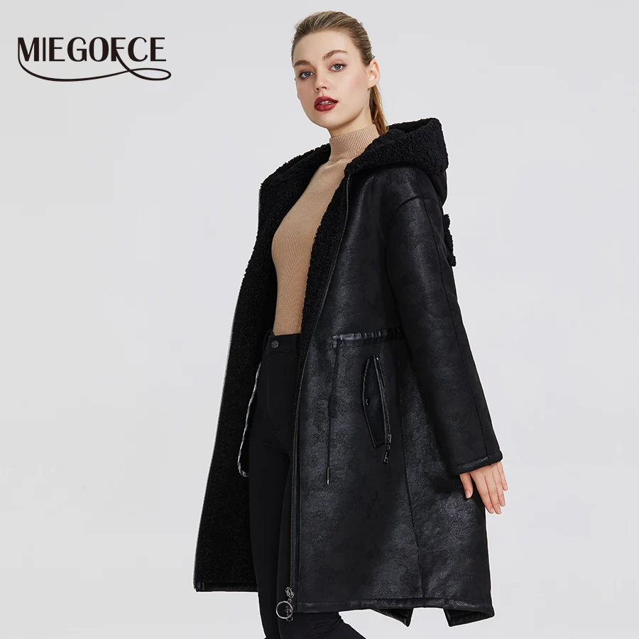 Kopen Miegofce 2019 Nieuwe Winter Vrouwen Collectie Van Fake Fur Jassen Lange Jas Ongebruikelijke Ontwerp Van Vrouwen Schapenvacht Parka