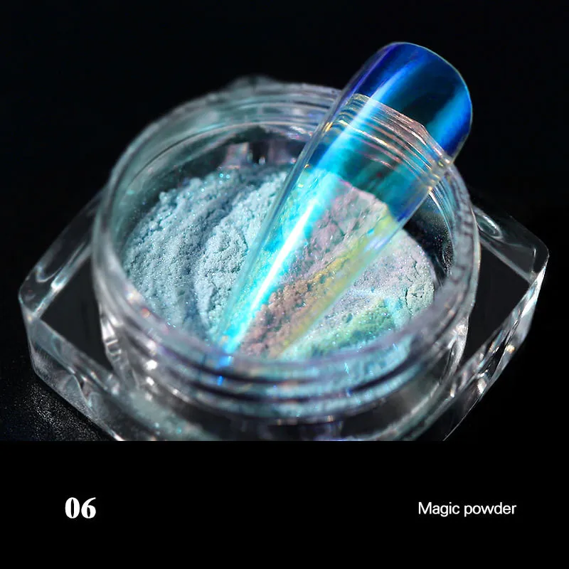 1 коробка 0,2 г Nai Ice прозрачный, блестящий порошок зеркало Русалка пигмент УФ-гель для ногтей волшебный от пыли Лазерная Фольга для маникюра украшения