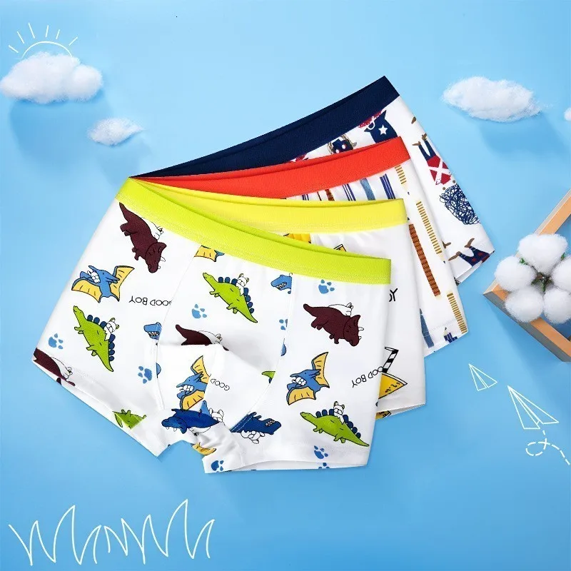

4 Pieces Children Underpants Pure Cotton Boy Boxer Baby Shorts Panties Panty Boys Kids Underwear For Girls Briefs Teenagers