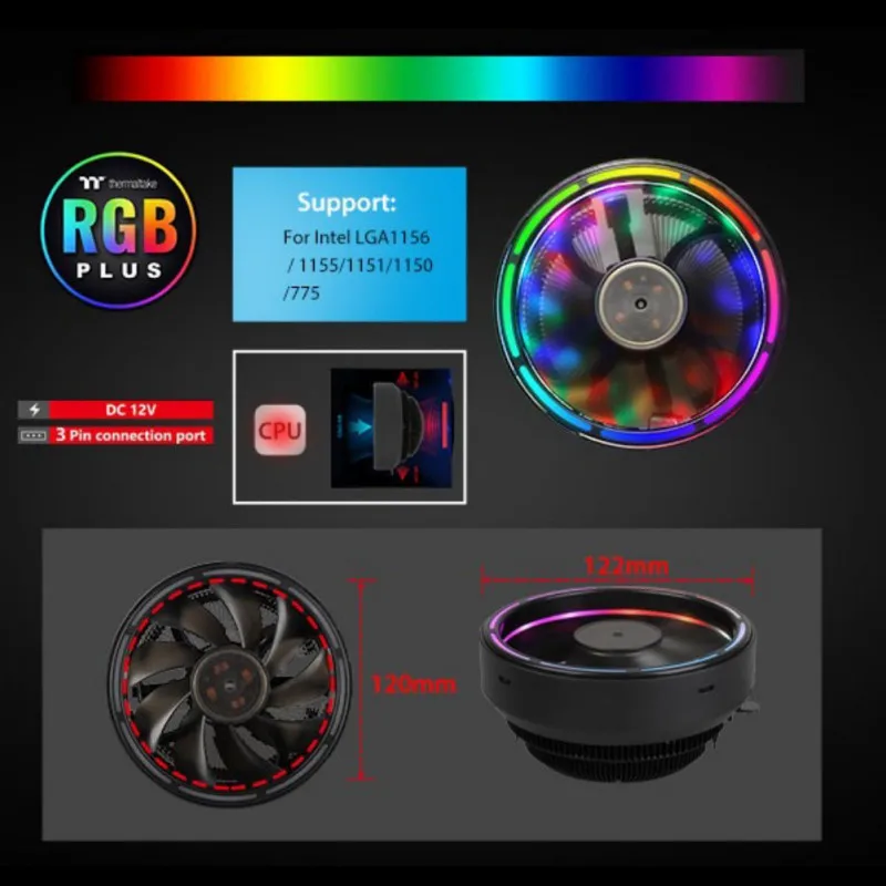 Горячая процессор радиатор светодиодный радиатор AMD Intel mute 3Pin pc процессор охлаждения радиатора Вентилятор LGA/115X/775/AMD4/AM3/AM2/FM1