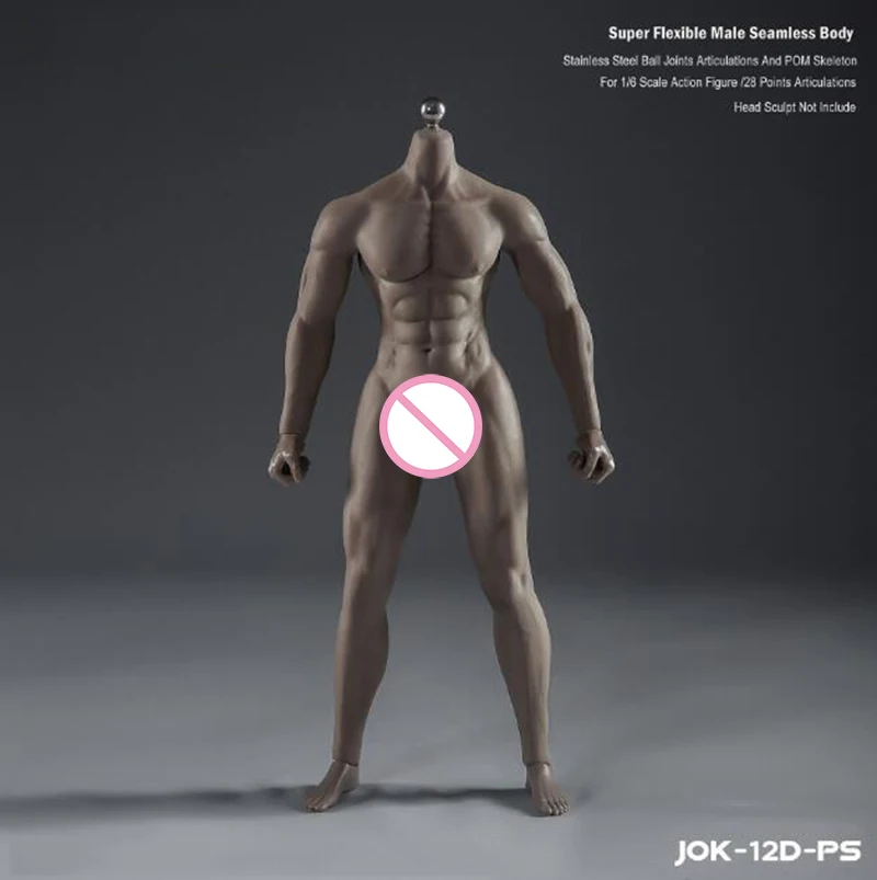 JIAOU DOLL 1/6th JOK-11C-PS Male Seamless Skeleton Muscle Black Skin Figure Body 