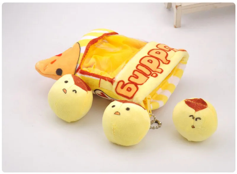 Bag of Chicken Bunny Rabbit Pudding Plush Keychain Toys Dolls Kawaii Yellow Chicken Rabbits Animal Dolls Key Bag Pendants 10pcslot 10 x 13cm (15)
