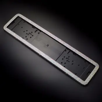 

1pc Bling Crystal License Plate Frame Women Luxury Handcrafted Rhinestone Car License holder European Car accessories