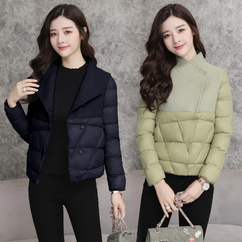 

Photo Shoot Winter Cotton-padded Clothes Women's Short Korean-style 2018 New Style Korean-style Loose Cotton Coat Joint Thick pl