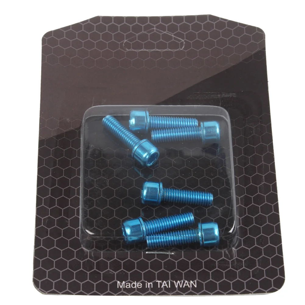 Titanium Plated Screws Bicycle Bolts for Mountain Bike Steering Stem Head Set Handlebar&T8 - Цвет: Синий