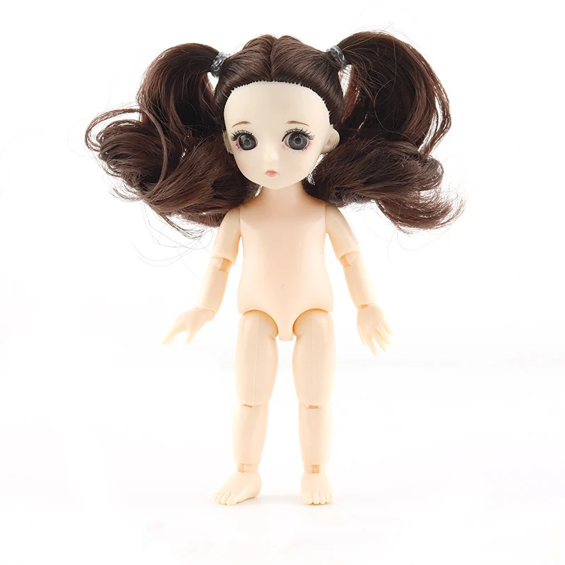 Baby Dolls13 шарнирная подвижная BJD Детская кукла обнаженное тело 15 см Figma модные куклы игрушки для девочек подарок 1/8 DIY игрушки - Цвет: Brown D