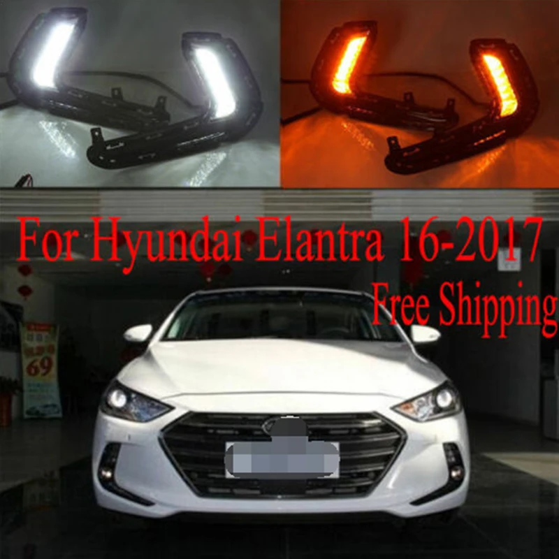2 шт. светодиодные дневные ходовые огни для Hyundai 2016 2017 2018 Elantra AD Avante головной