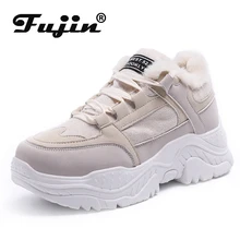 Fujin/кроссовки на платформе; зимняя плюшевая повседневная обувь; вулканизированные кроссовки для женщин; женская обувь на шнуровке; сезон весна-осень Fujin/кроссовки на платформе; зимняя плюшевая повседневная обувь; вулканизированные кроссовки для женщин; женская обувь на шнуровке; сезон весна-осень