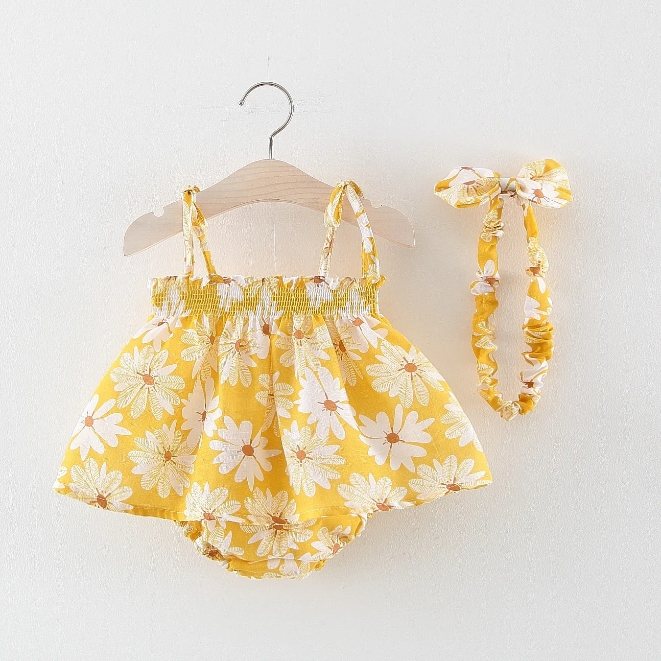Одежда для новорожденных девочек платье без рукавов+ трусы, комплект одежды из 2 предметов, комплекты одежды с принтом вишни и цветов Летний Пляжный костюм на возраст от 0 до 24 месяцев - Цвет: CX060401-Y