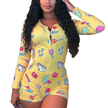 

Summer Womens Shorts Bodysuit Sexy Deep V Neck Shorts Jumpsuit Long Sleeve Home Wear Bodysuit One Piece Pajama Overall Outfits