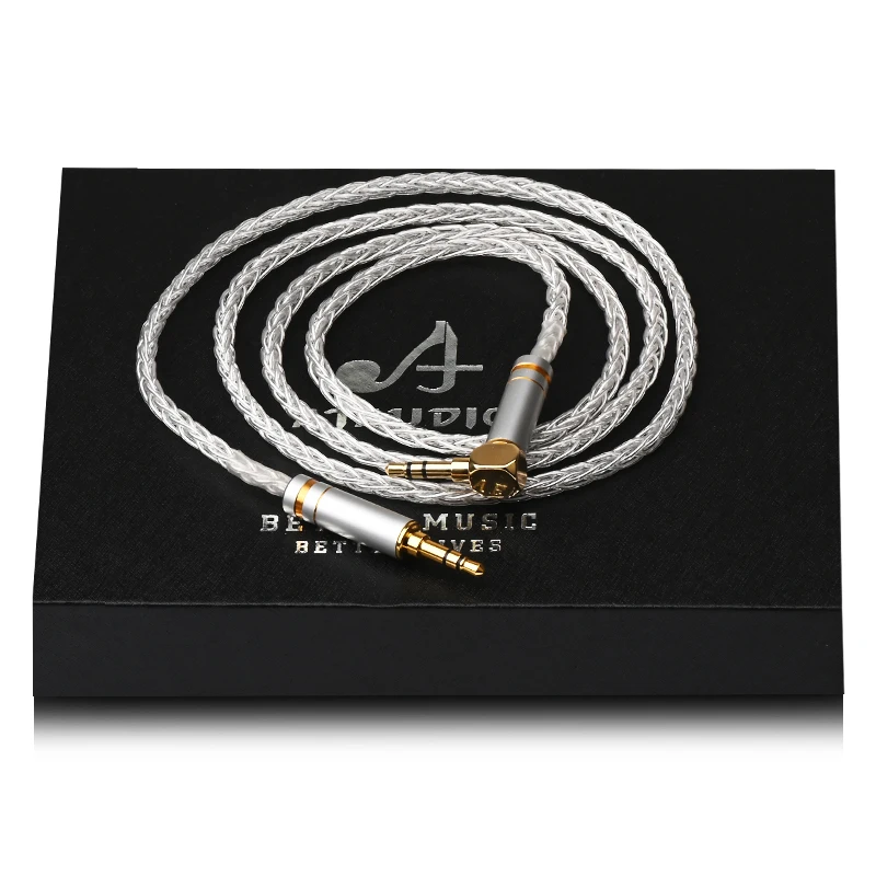 Cabo Hifi Pure Siver Audio 35 mm Hi-end 3.5 Macho Jack Alto-falante Fone de Ouvido do Carro Fio Aux Cordspeaker - Image 5