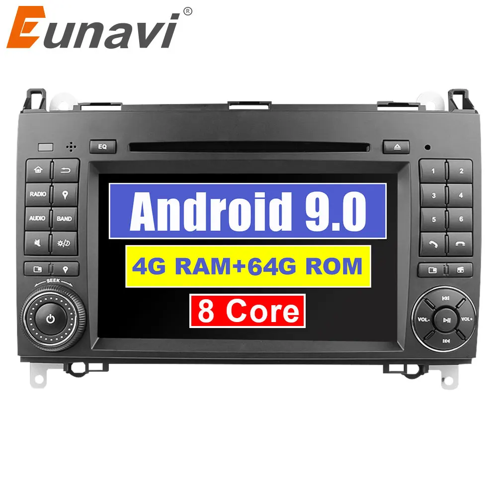 Eunavi 2 Din Android 9 Car multimedia DVD Player For Benz Sprinter Vito W169 W245 W469 W639 B200 auto Radio headunit gps 4G 64GB